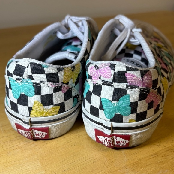 VANS GIRLS 4 DOHENY BUTTERFLY CHECKERBOARD SNEAKERS OFF THE WALL OLD SKOOL YOUTH - Picture 3 of 7